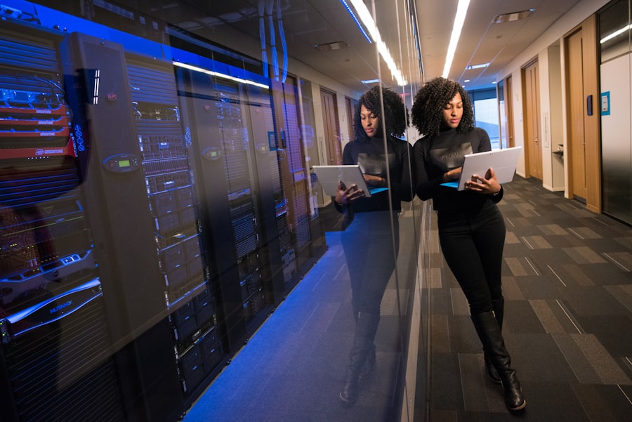Velpoint engineers reviewing a client estate in the data centre